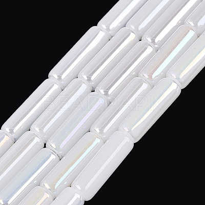 Electroplate Imitation Jade Glass Beads Strands EGLA-Q132-02A-A06-1