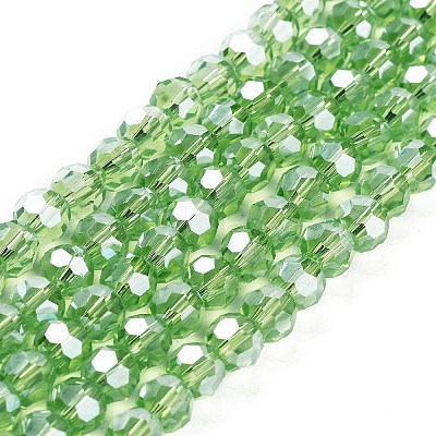 Electroplate Transparent Glass Beads Strands EGLA-A035-T6mm-A09-1