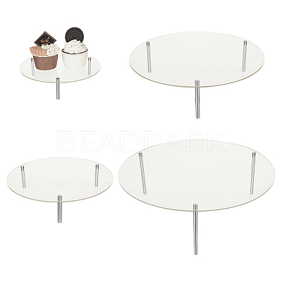 4 Sets 4 Styles Round Acrylic Cupcake Riser Holder ODIS-FG0001-70-1
