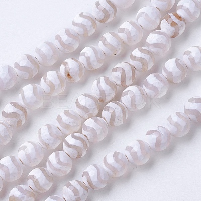 Tibetan Style dZi Beads G-G752-01-8mm-1