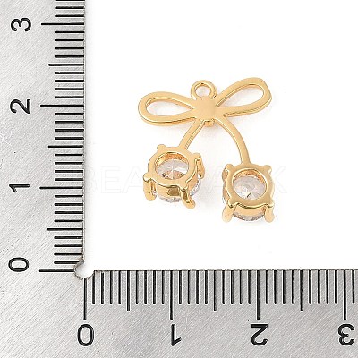Brass Micro Pave Clear Cubic Zirconia Pendants KK-R219-32B-G-1