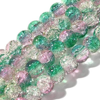 Crackle Glass Beads Strands CCG-C002-8mm-07-1