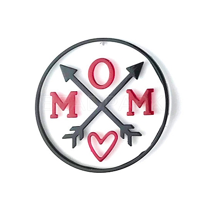 DIY Mother's Day Theme Flat Round Pendant Silicone Molds SIMO-H010-02G-1