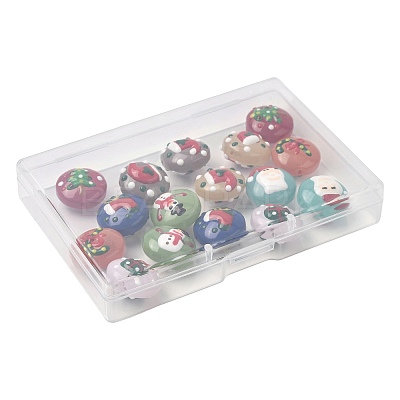 16Pcs 8 Colors Christmas Handmade Lampwork Enamel Beads LAMP-FS0001-63-1