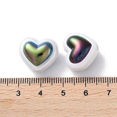 UV Plating Rainbow Iridescent Acrylic Beads X-OACR-H112-19C-1