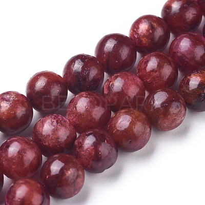 Natural Thulite Beads Strands G-D0006-C16-8mm-1