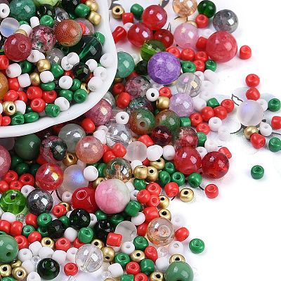 DIY Lampwork Beads & Glass Seed Beds Jewelry Making Findings Kits SEED-K010-01A-1