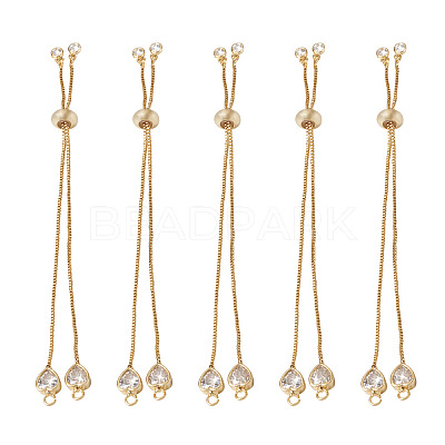 Rack Plating Adjustable Brass Slider Bracelets YS-TAC0001-13G-1
