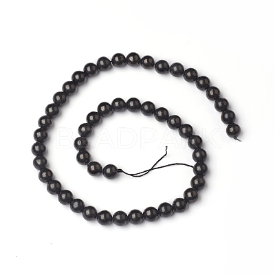 Natural Shungite Beads Strands G-I271-C03-4mm-1