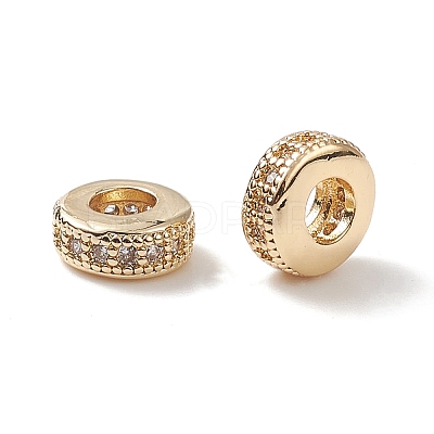 Brass Micro Pave Cubic Zirconia Beads ZIRC-F001-121G-1