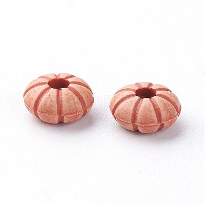 Imitation Wood Acrylic Beads SACR-Q186-33-1