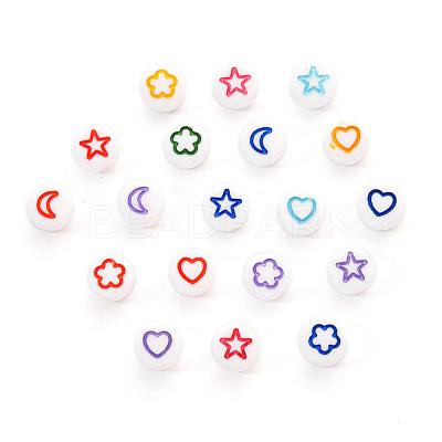 White Opaque Acrylic Beads MACR-YW0001-19C-1