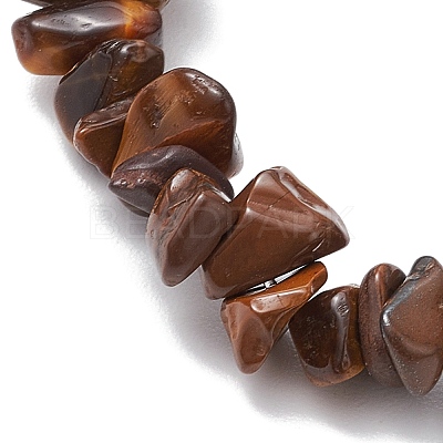 Natural Tiger Eye Chip Beaded Stretch Bracelets BJEW-JB11133-01-1