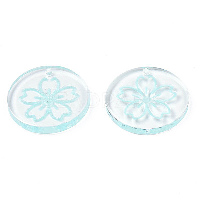 Transparent Resin Pendants RESI-N030-004B-1