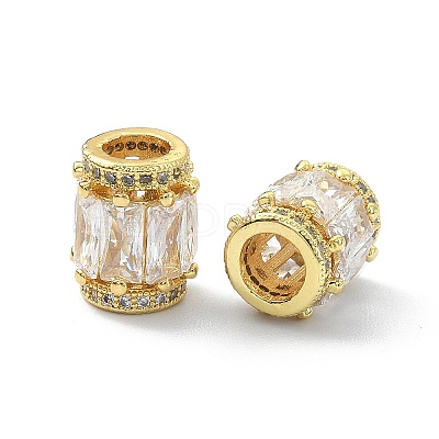 Brass Rhinestone European Beads KK-P232-16G-1