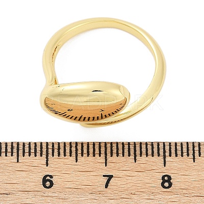 Oval Brass Open Cuff Rings for Women RJEW-G343-17G-1