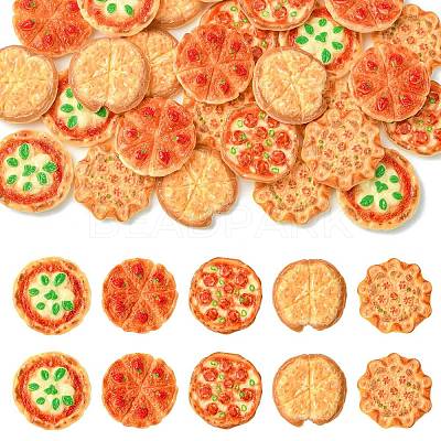 30Pcs 5 Styles Resin Imitation Pizza RESI-CJ0005-27-1