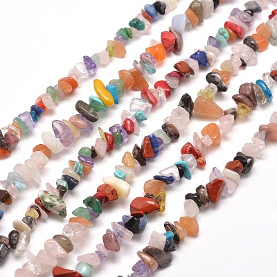 Natural & Synthetic Gemstone Chip Bead Strands G-M205-21-1