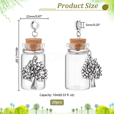 20Pcs Alloy Glass Bottle European Dangle Charms PALLOY-GA0001-14-1