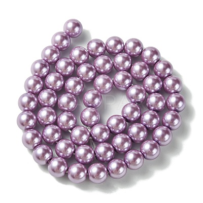 Eco-Friendly Glass Pearl Beads Strands HY-A008-8mm-RB056-1