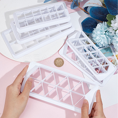 2 Sets 2 Style Triangle & Square Food Grade Plastic Clay Cutter Set DIY-SC0021-35-1