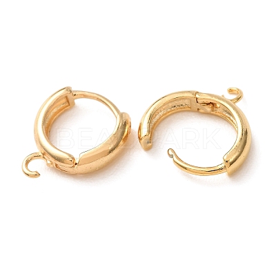 Rack Plating Eco-friendly Brass Chunky Hoop Earring Findings KK-D075-02G-RS-1-1