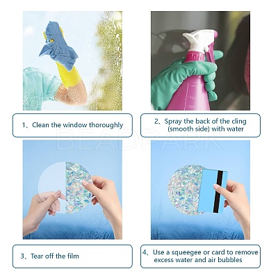 Waterproof PVC Colored Laser Stained Window Film Static Stickers DIY-WH0314-106-1