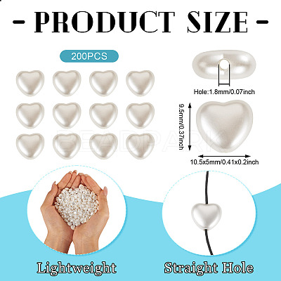 200Pcs ABS Imitation Pearl Beads OACR-TA0003-84A-1
