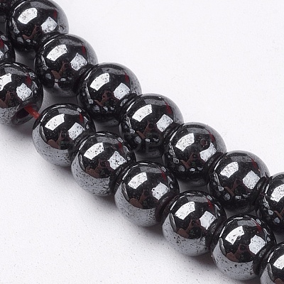 Magnetic Synthetic Hematite Beads Strands X-G-Q893-6mm-1