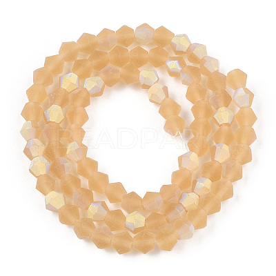 Imitate Austrian Crystal Bicone Frosted Glass Beads Strands GLAA-F029-TM4mm-A18-1