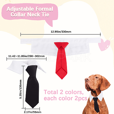 4Pcs 2 Colors Polyester Pet Ties AJEW-GF0010-56-1