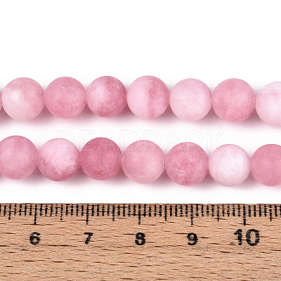 Natural White Jade Bead Strands G-R297-8mm-31-1