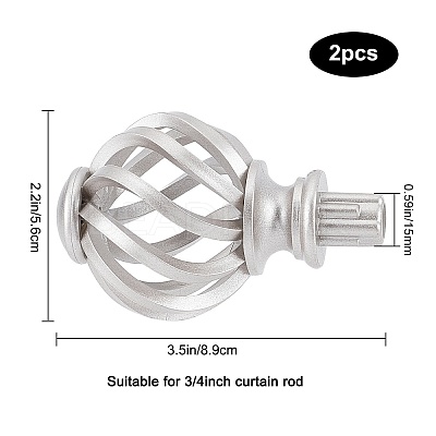 Plastic Round Curtain Rod Finials FIND-GF0002-90A-1