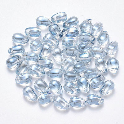 Transparent Spray Painted Glass Charms LS-GLAA-R211-03-D04-1
