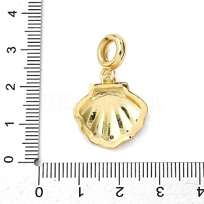 Brass Enamel European Dangle Charms KK-C119-05G-01-1