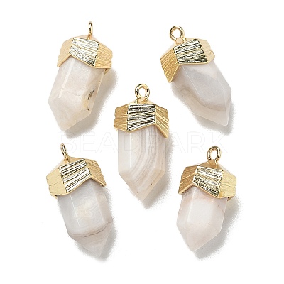 Natural Crazy Agate Faceted Pendants G-G181-03G-09-1