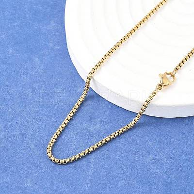 Ion Plating(IP) 304 Stainless Steel Venetian Chain Necklace Making STAS-A028-N032G-1