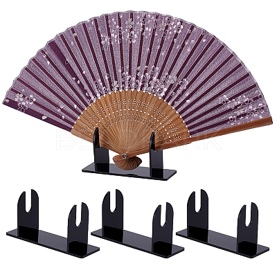 Acrylic Chinese Fan Display Stands ODIS-WH0007-76B-1