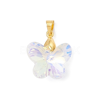 AB Color Plated Glass Pendants PALLOY-JF04594-01-1