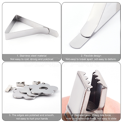 8 Pcs 2 Styles Stainless Steel Table Cover Tablecloth Weights HJEW-OC0001-02-1
