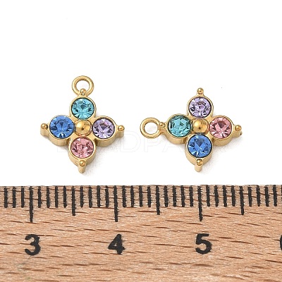 304 Stainless Steel with Rhinestone Pendants SA-CBA49D2-08G-02-1