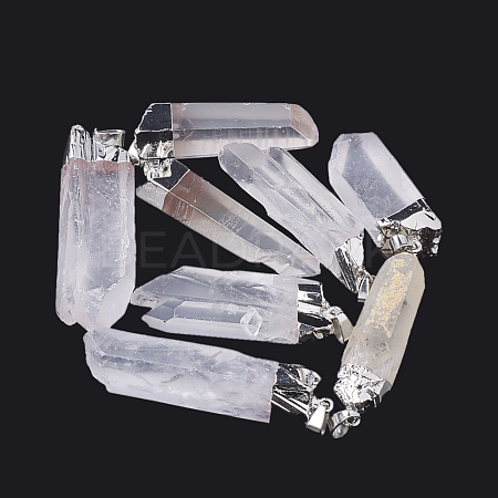 Natural Quartz Crystal Pointed Pendants X-G-S299-42-1