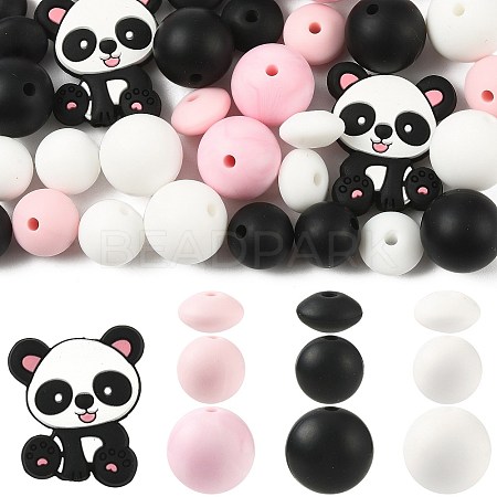 40Pcs 10 Styles Silicone Beads SIL-FS0001-27C-1