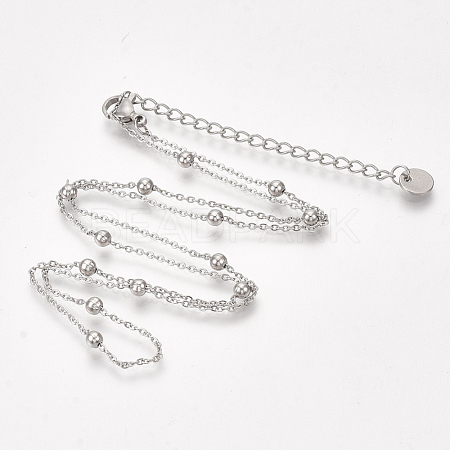 304 Stainless Steel Chain Necklaces NJEW-S383-102P-1