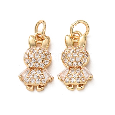 Brass Micro Pave Colorful Cubic Zirconia Pendants CU-E003-18G-11-1