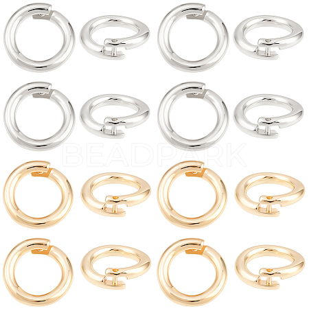 20Pcs 2 Colors Brass Locking Jump Rings KK-BBC0023-07C-1