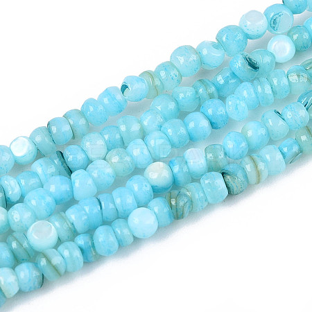 Natural Freshwater Shell Dyed Beads Strands SHEL-T020-29B-02-1