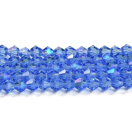 Transparent Electroplate Glass Beads Strands GLAA-F029-3mm-D07-1