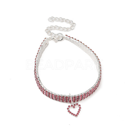 Adjustable 3-Row Iron Rhinestone Cup Chain Pet Collars AJEW-A054-01E-1