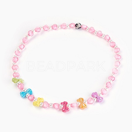 Acrylic Beads Kids Necklaces NJEW-JN02235-01-1